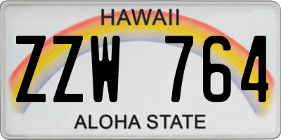 HI license plate ZZW764