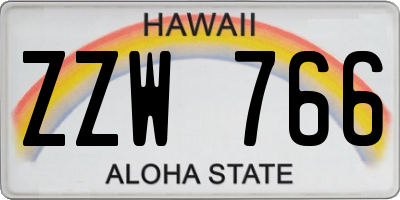 HI license plate ZZW766