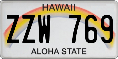 HI license plate ZZW769