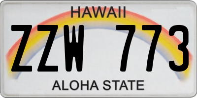 HI license plate ZZW773