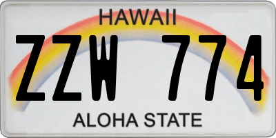 HI license plate ZZW774