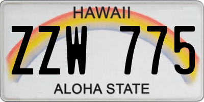 HI license plate ZZW775