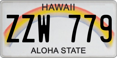 HI license plate ZZW779