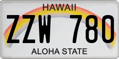 HI license plate ZZW780