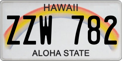 HI license plate ZZW782