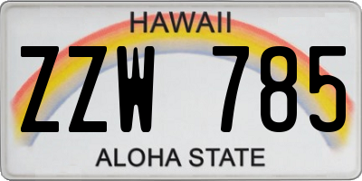 HI license plate ZZW785