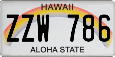 HI license plate ZZW786