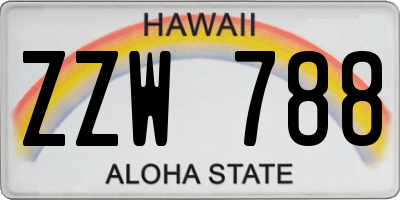 HI license plate ZZW788