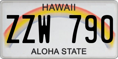 HI license plate ZZW790