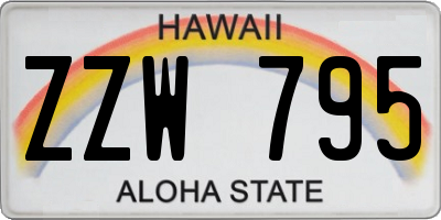 HI license plate ZZW795