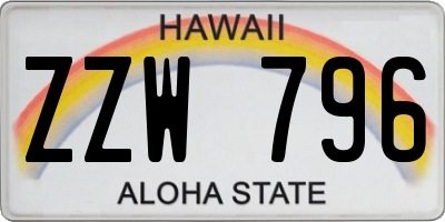 HI license plate ZZW796