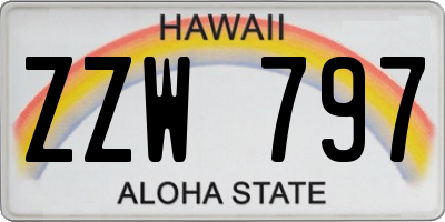 HI license plate ZZW797