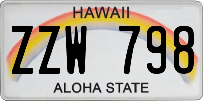 HI license plate ZZW798