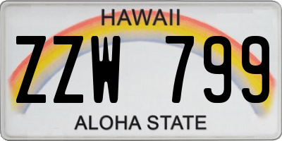 HI license plate ZZW799