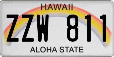 HI license plate ZZW811