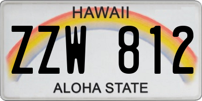 HI license plate ZZW812