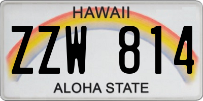 HI license plate ZZW814