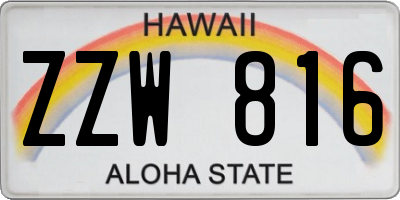 HI license plate ZZW816