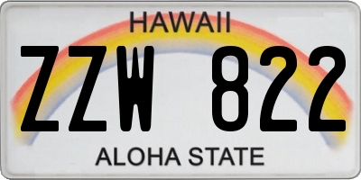 HI license plate ZZW822