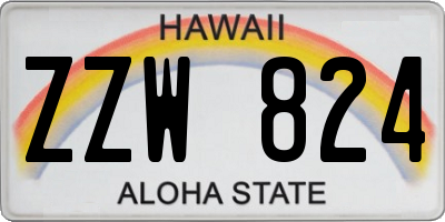 HI license plate ZZW824