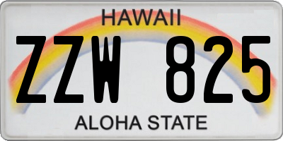 HI license plate ZZW825