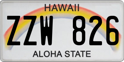 HI license plate ZZW826