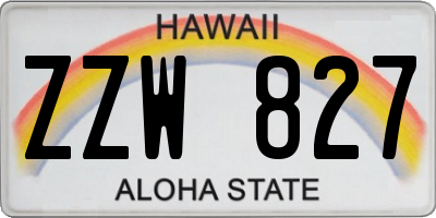 HI license plate ZZW827