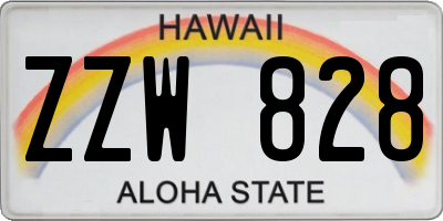 HI license plate ZZW828