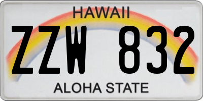 HI license plate ZZW832