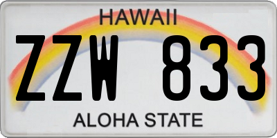 HI license plate ZZW833