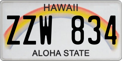 HI license plate ZZW834