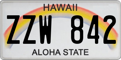 HI license plate ZZW842