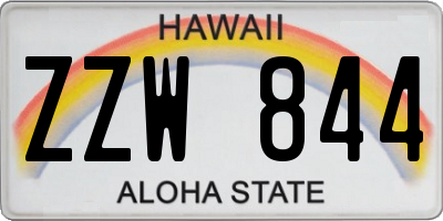 HI license plate ZZW844