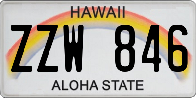 HI license plate ZZW846