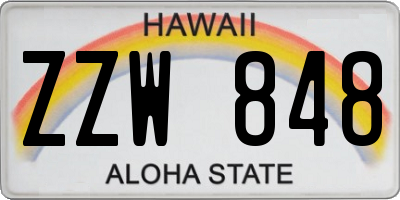 HI license plate ZZW848