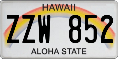 HI license plate ZZW852