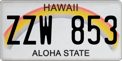 HI license plate ZZW853