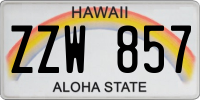 HI license plate ZZW857