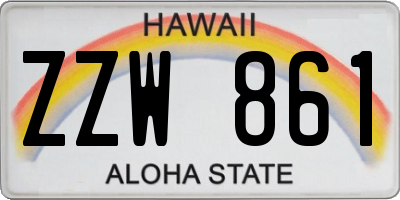 HI license plate ZZW861