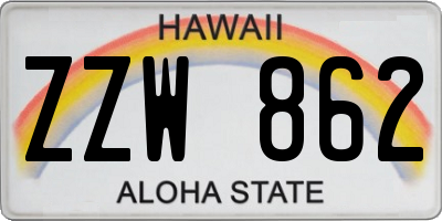 HI license plate ZZW862