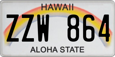 HI license plate ZZW864