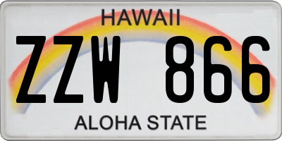 HI license plate ZZW866