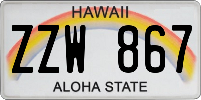 HI license plate ZZW867