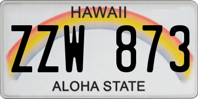 HI license plate ZZW873