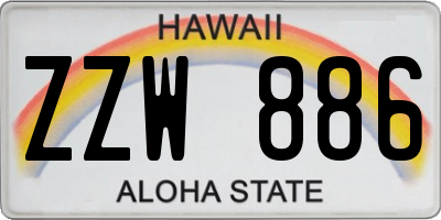 HI license plate ZZW886