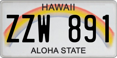 HI license plate ZZW891