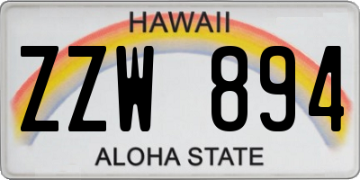 HI license plate ZZW894