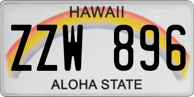 HI license plate ZZW896