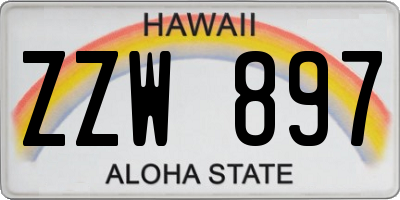 HI license plate ZZW897