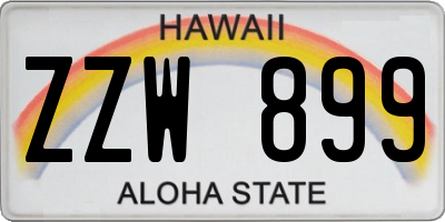 HI license plate ZZW899